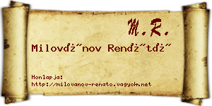 Milovánov Renátó névjegykártya